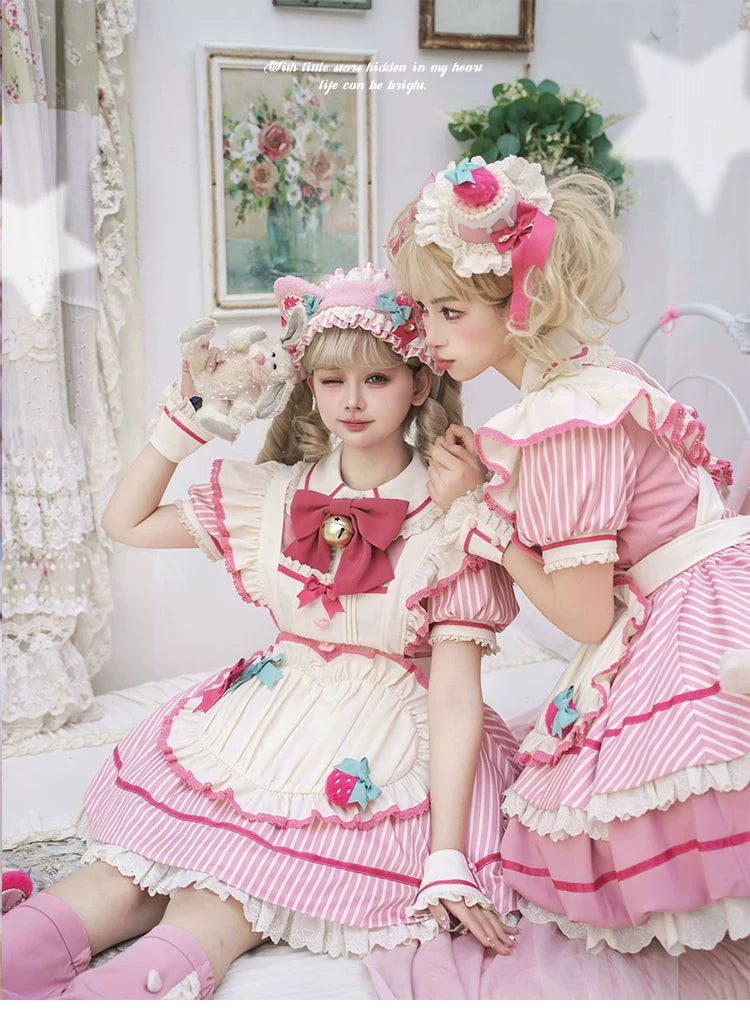 Sakurahime - Berry Bubble - Cute Lolita OP Dress Two Kawaii Styles
