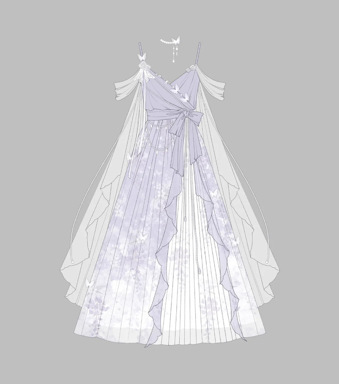 Meow Studio - Han Lolita Dress Side Slit Purple JSK Dress