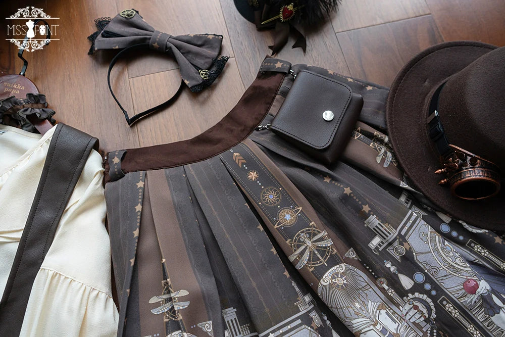 Miss Point - Demon Hunting Notes - Gothic Lolita Cross Print Short Skirt