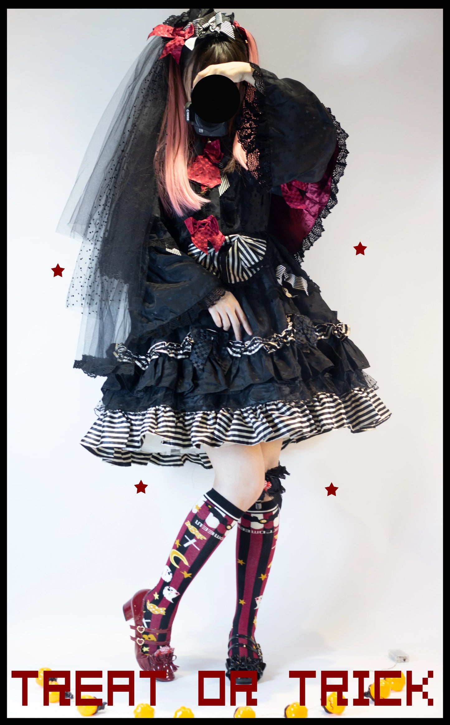 Yukines Box - Gothic Lolita Halloween Pumpkin Bat Socks