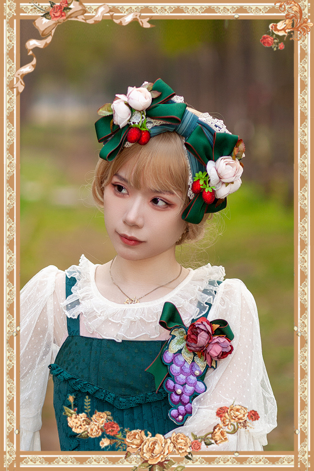 Infanta - Grape Manor - Country Lolita JSK Suit with Grape Embroidery