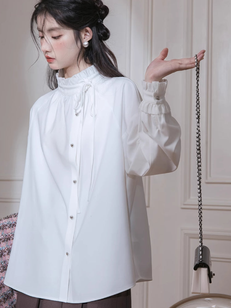 Turtleneck ruffle shirt【s0000005804】