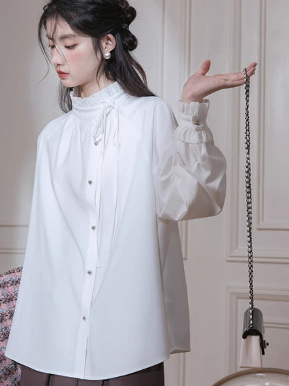 Turtleneck ruffle shirt【s0000005804】