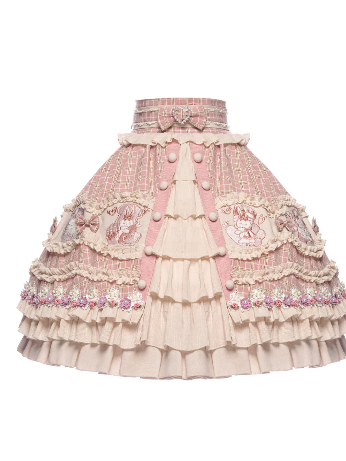 Youpairui - Helford - Sweet Coordinated Lolita Suit Pink Plaid Lolita SK Set