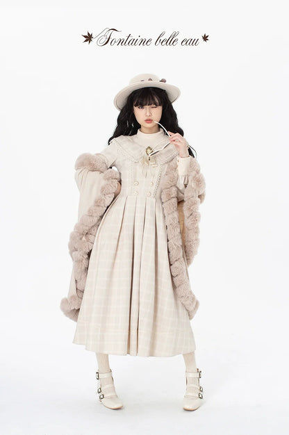 ZeeYe - Maple Dan Bai Lu - Classic Lolita Plaid Dress Long Sleeved OP