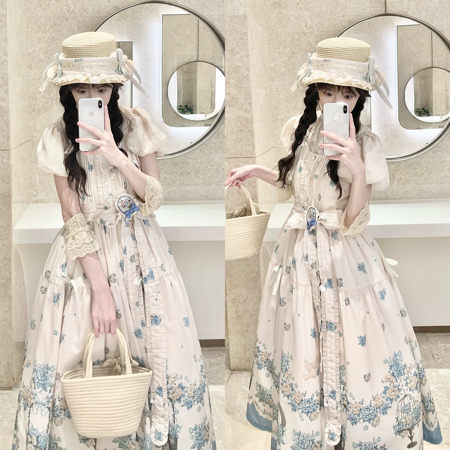 DreamWhale - Floral and Bird Series - Classic Lolita JSK Suit Floral Print Dress