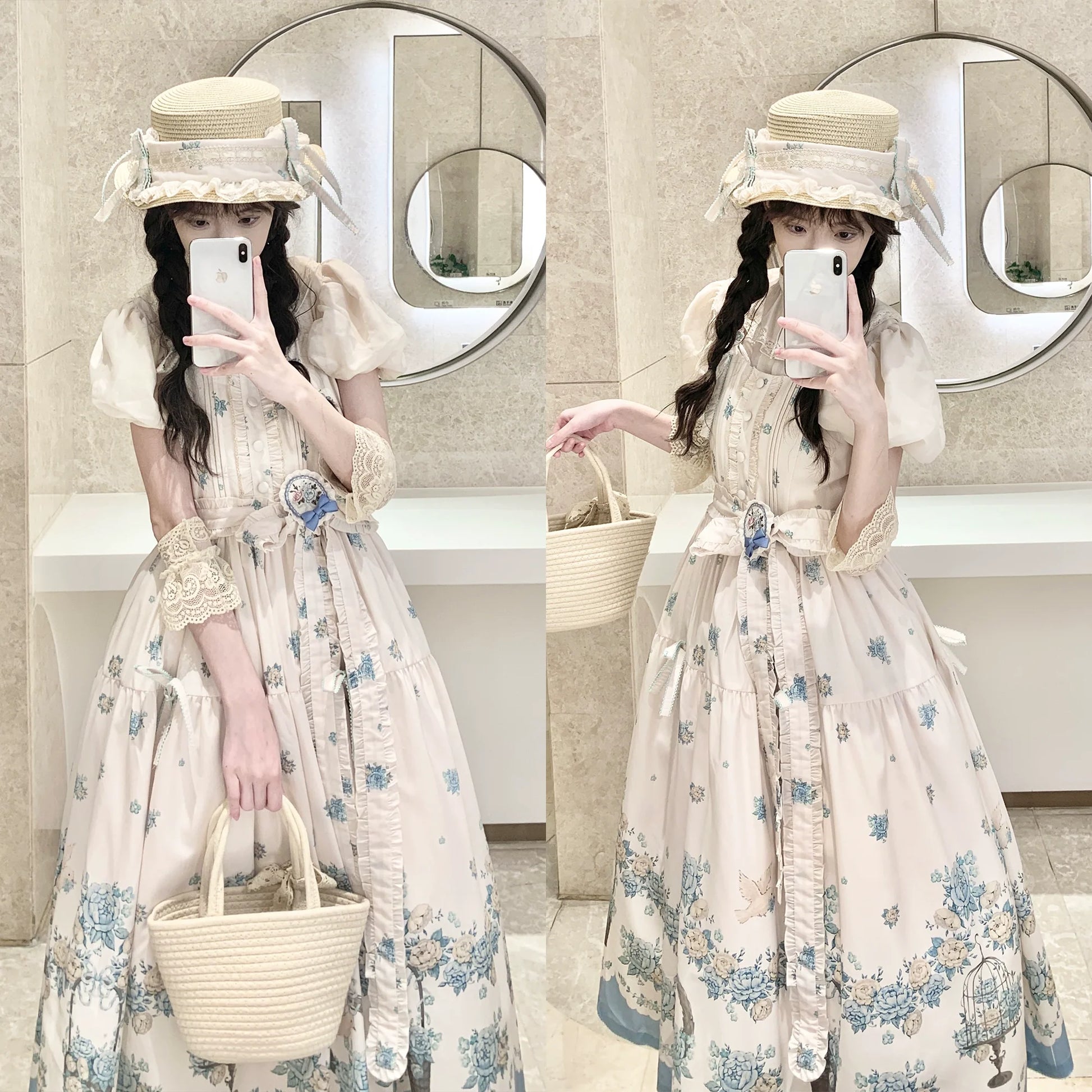 DreamWhale - Floral and Bird Series - Classic Lolita JSK Suit Floral Print Dress