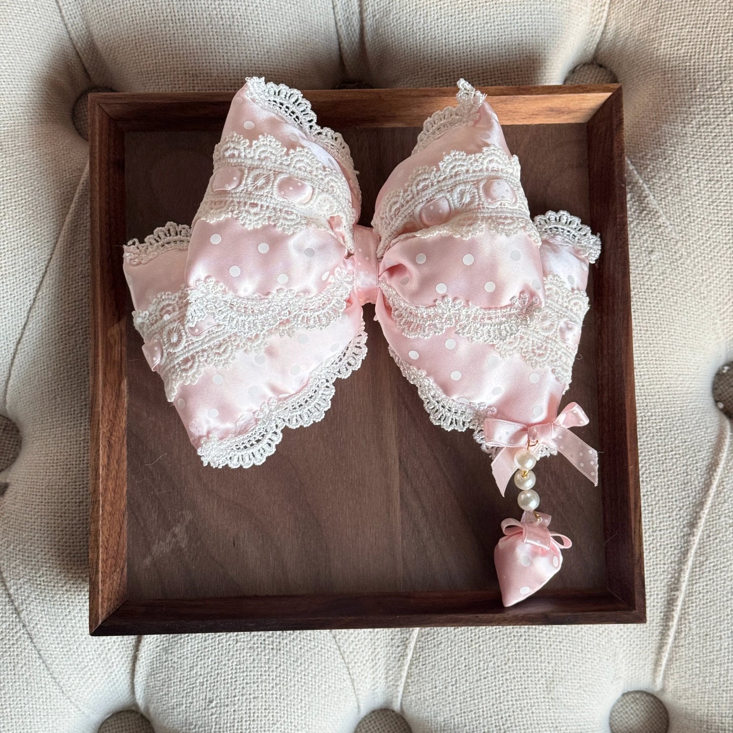 MAID - Sweet Lolita Headdress, Polka Dot Bow, Bunny Ear