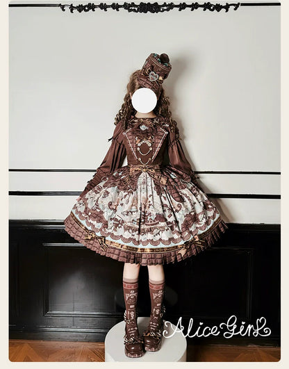Alice Girl - Bear Chocolate Bar - Kawaii Lolita JSK & Salopette Dress