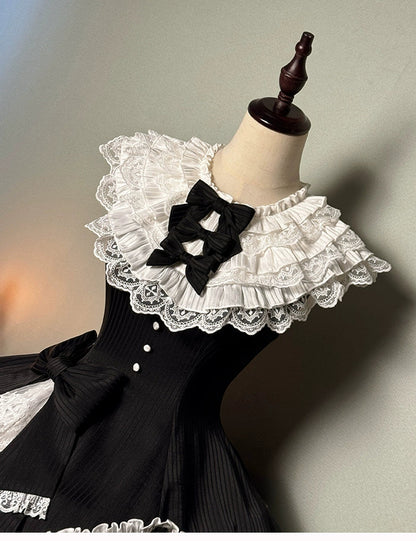 Alice Girl - Arrogant Miss - Sweet Lolita Jumper Dress with Tiered Lace Dress