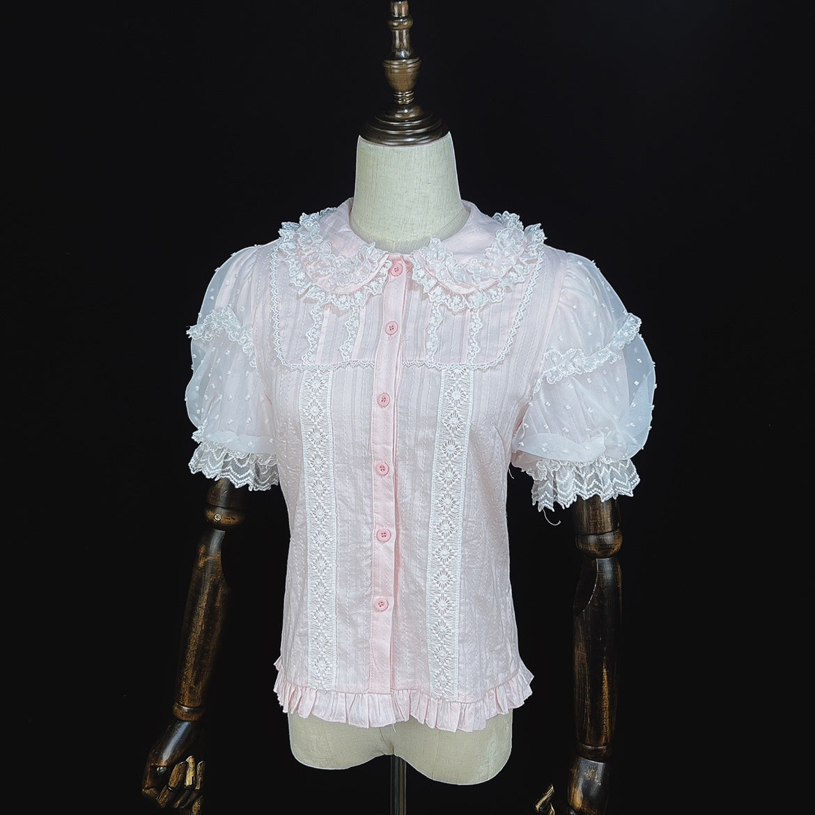DMFS Lolita - Lollipop - Sweet Lolita Shirt with Double-Layered Puff Sleeves