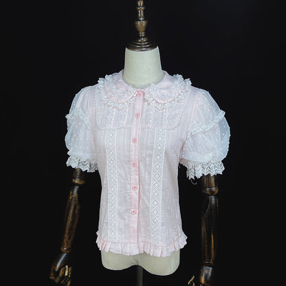DMFS Lolita - Lollipop - Sweet Lolita Shirt with Double-Layered Puff Sleeves