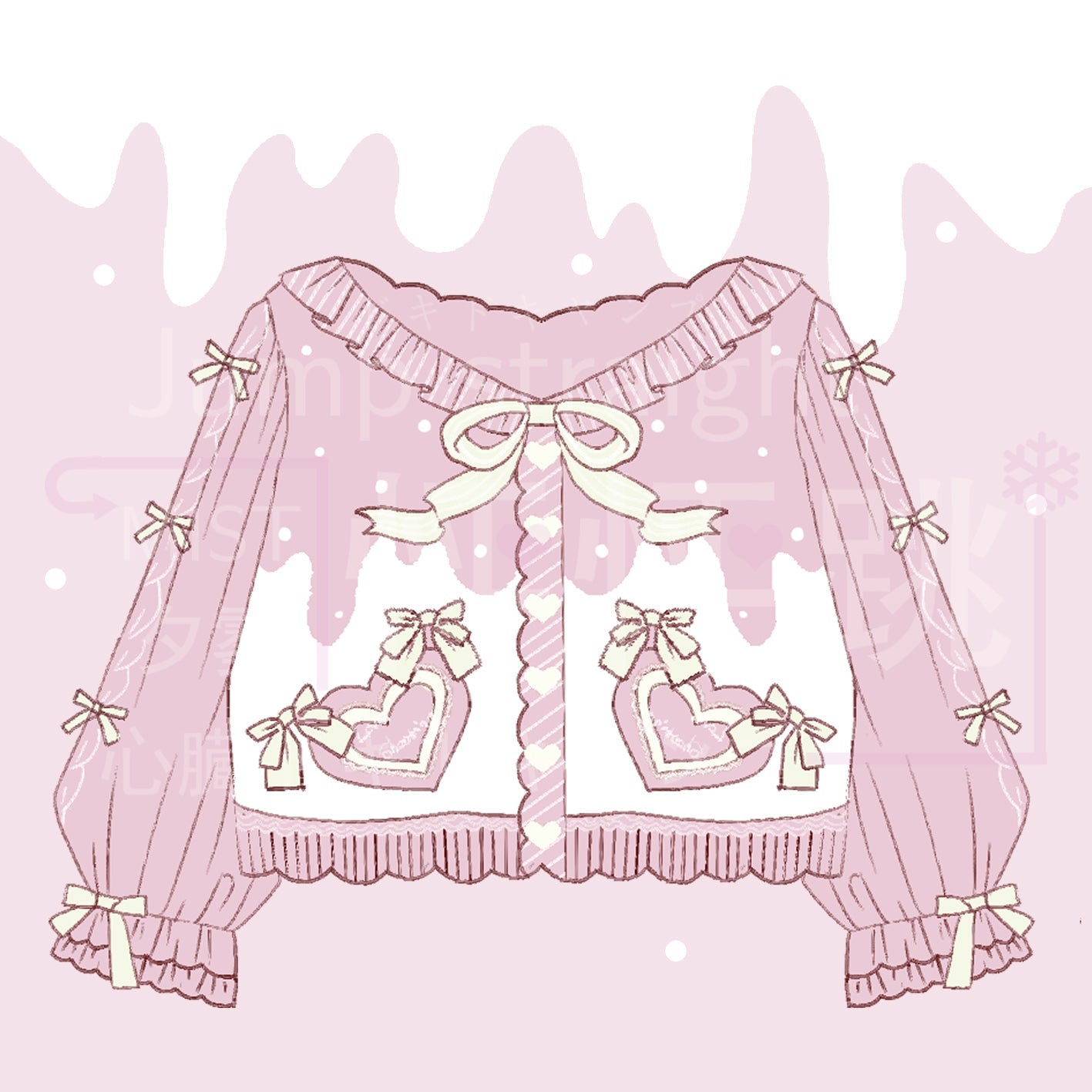 MIST - Beating Heart - Sweet Lolita Thick Sweater Coat Puff Sleeve