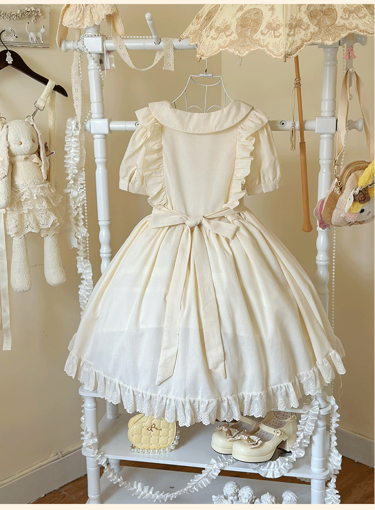 Niu Niu - Sweet Dream Bunny - Plus Size Kawaii Lolita Apricot OP