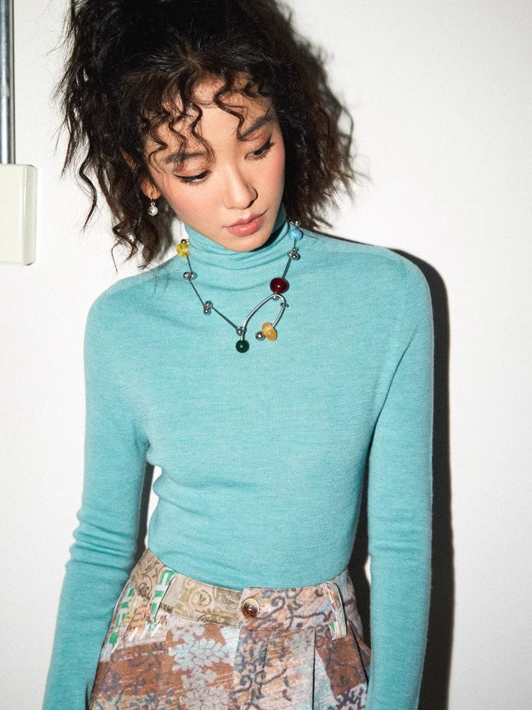 Turtleneck wool knit【s0000010369】