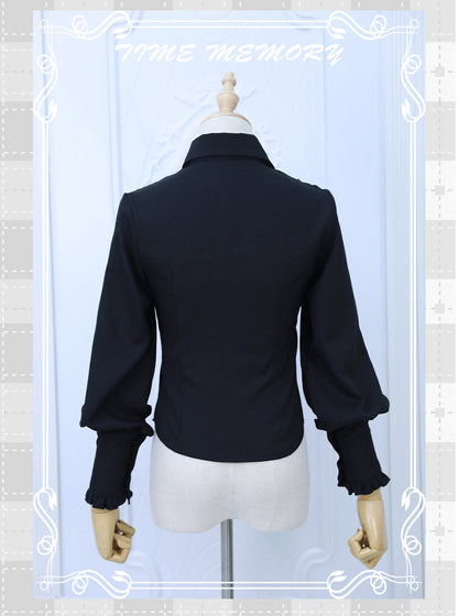 Time Memory - Elegant Lolita Slim Fit Mutton Sleeve Blouse