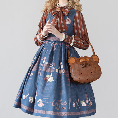 Miss Point - Chocolate Daily Light Sweet Stripe Lolita Blouse