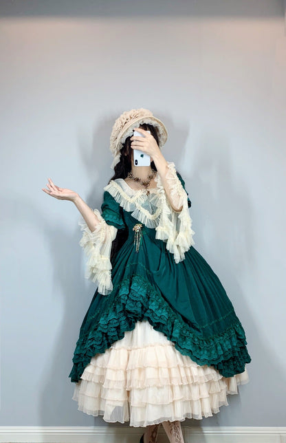 Sweet Wood - Nyx's Kiss - Plus Size Classic Lolita Short-sleeved OP Dress