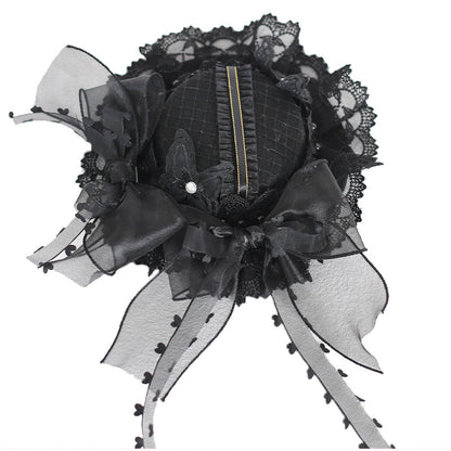 xiaogui - Vintage Lolita Tea Party Lace Top Hat