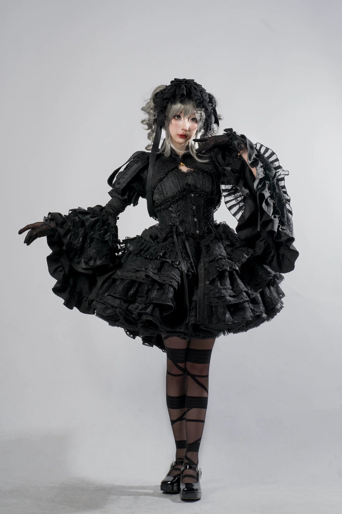 Smoothy - Caliburn - Gothic Lolita JSK Dress with Bolero with Detachable Sleeves