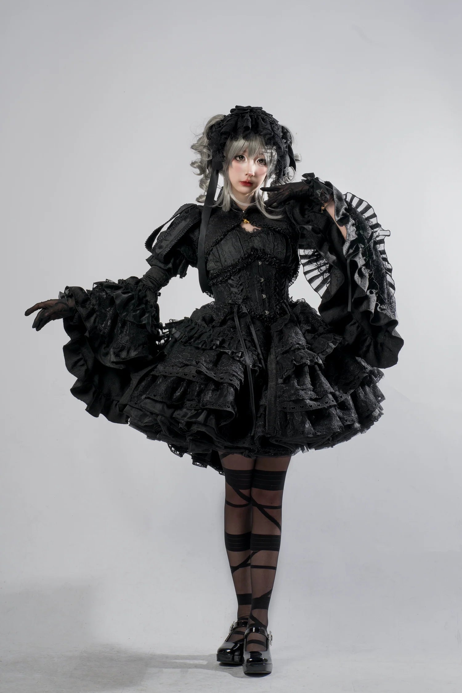 Smoothy - Caliburn - Gothic Lolita JSK Dress with Bolero with Detachable Sleeves