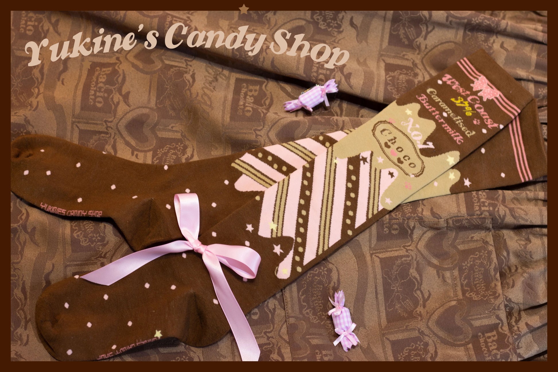 Yukines Box - Kawaii Lolita Chocolate Color Cotton Socks