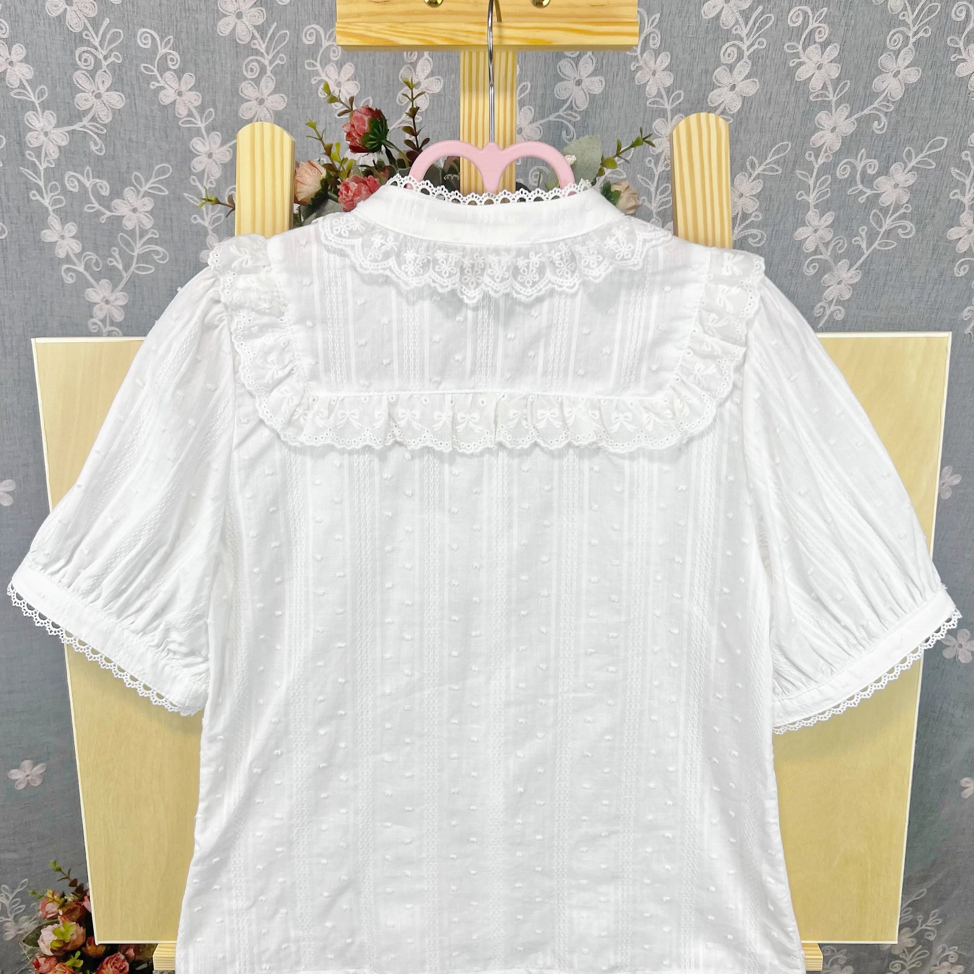 DMFS Lolita - Sweet Lolita Blouse Cotton Summer Short Sleeve Shirt