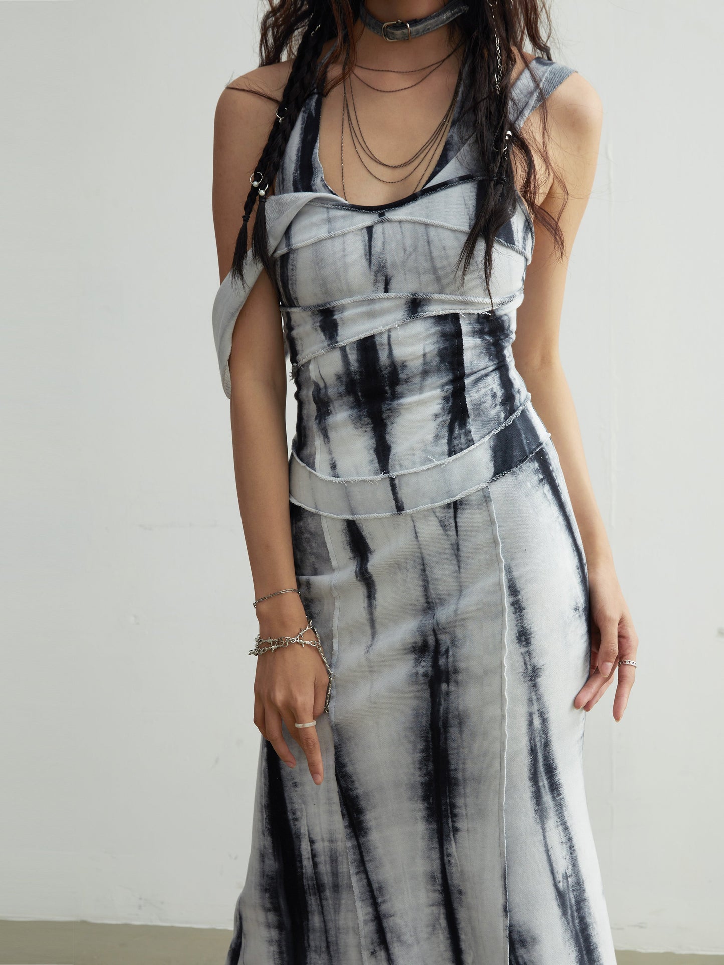 Tie-dye Slim Strap Maxi Dress