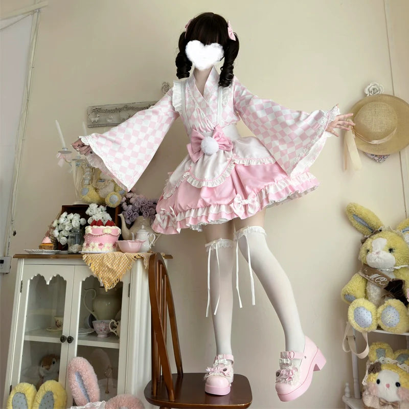 Hanguliang - Kawaii Lolita OP Dress Maid Lolita Summer Dress