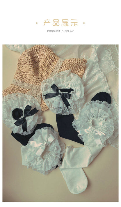 WAGUIR - Lolita Bow Cotton Socks Lace Socks