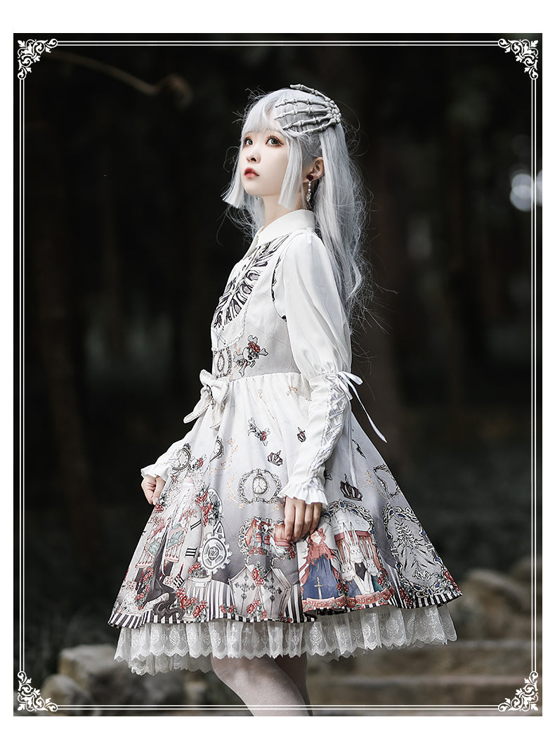 YingLuoFu - Black Fairytale - Gothic Twins Lolita JSK