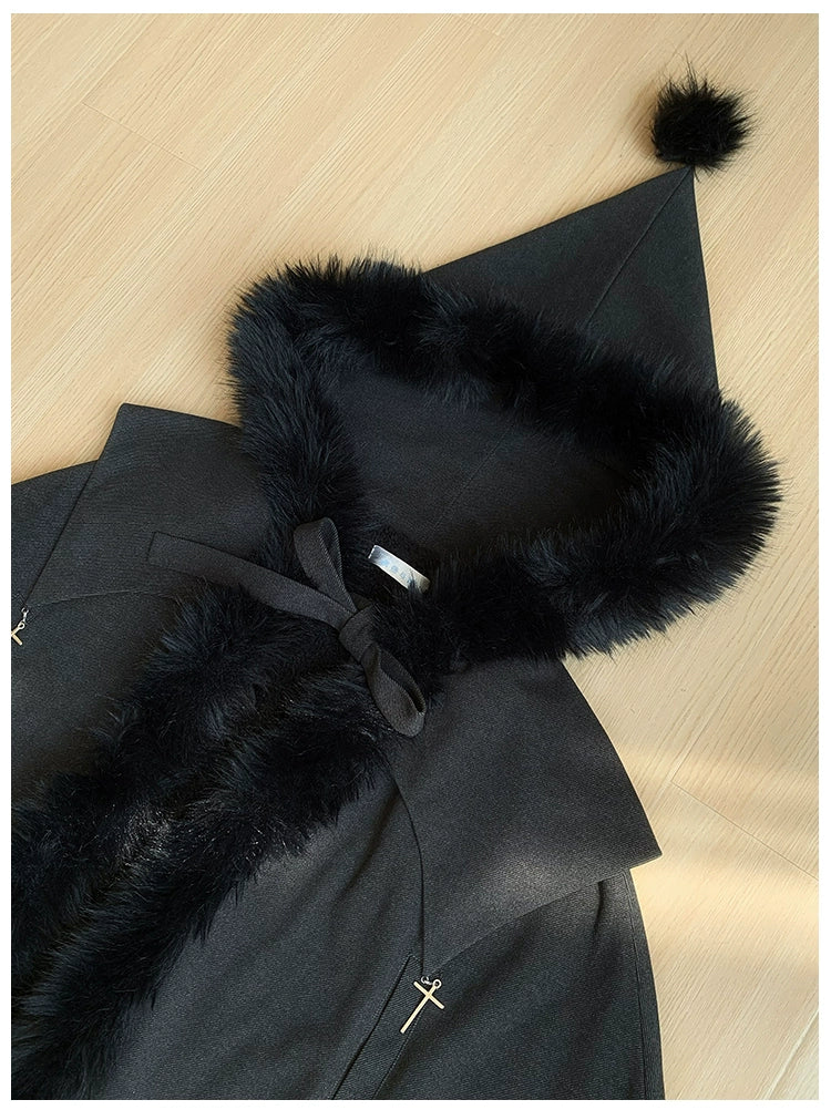 With PUJI - Letter and Poetry ﾂｷ Raven's Night Song - Gothic Lolita Black Cloak