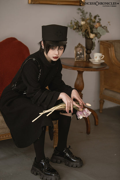 Princess Chronicles - Ouji Lolita Winter Black Long Coat