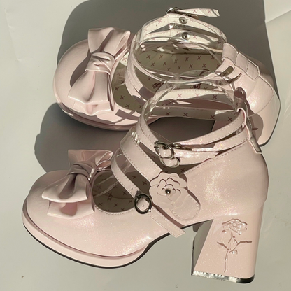 Dreamland - Whispers of the Rose - Daily Lolita Platform Heels Shoes with Relief Rose