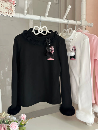 MeowMeow - Pom Pom - Kawaii Lolita Winter Innerwear, Fuzzy Cuffs