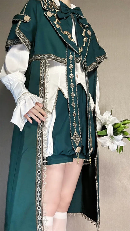 Letters from Unknown Star - Divine Envoy - Ouji Lolita Shorts Suit Military Lolita Coat and Shirt