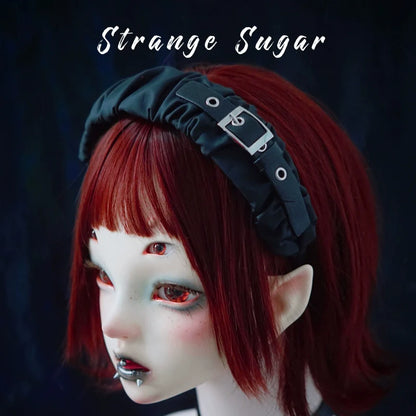 Strange Sugar - Gothic Lolita KC Faux Leather Punk Lolita Hair Accessories