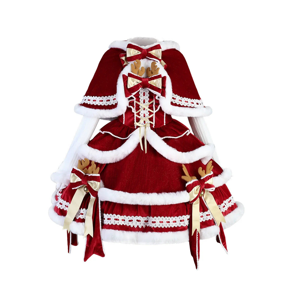 Matutu - Sweet Lolita JSK Suit Christmas Lolita Cape and Dress