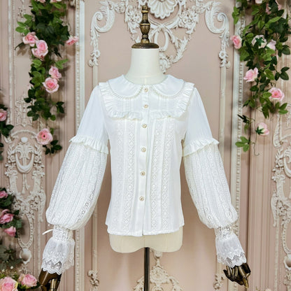DMFS Lolita - Vintage Lolita Mutton Leg Sleeve Blouse Doll Collar Shirt
