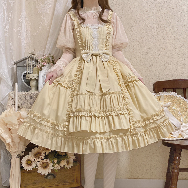 Cheese Cocoa - Doll Story - Cotton Lolita JSK Dress Open Front Kawaii Shirt