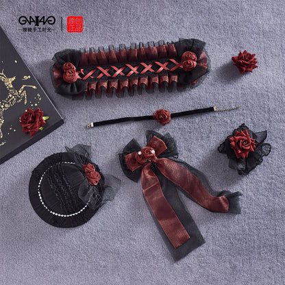 Sugar Time - Gothic Lolita Burgundy Hair Accessory