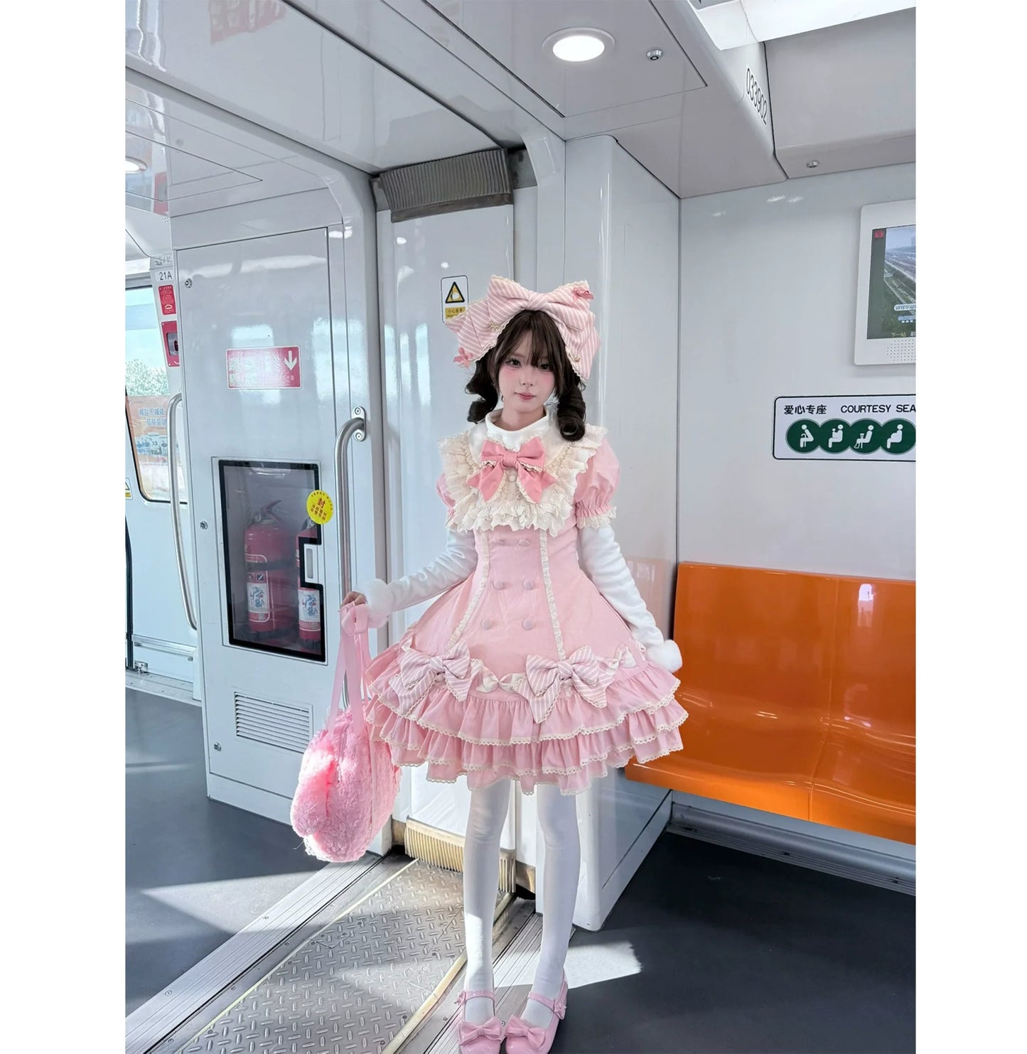 MeowMeow - Pom Pom - Kawaii Lolita Winter Innerwear, Fuzzy Cuffs