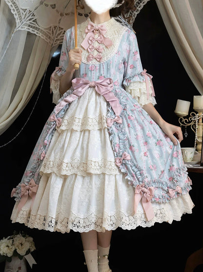 Miss Point - Lilyka Garden - Classic Lolita OP Dress Set Elegant Floral Wall Princess Sleeve