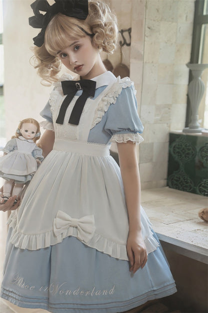 Letters from Unknown Star - Sweet Alice - Short Sleeves Maid Lolita OP