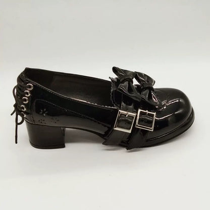 Antaina - Sweet Lolita Mary Jane Shoes Shiny Bow Shoes