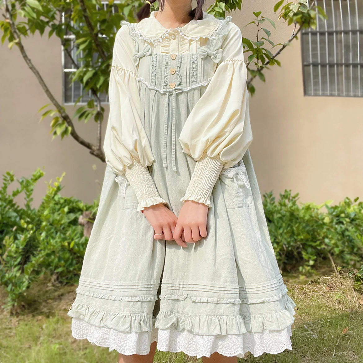DMFS Lolita - Classic Lolita Blouse Mutton Sleeves Lolita Shirt