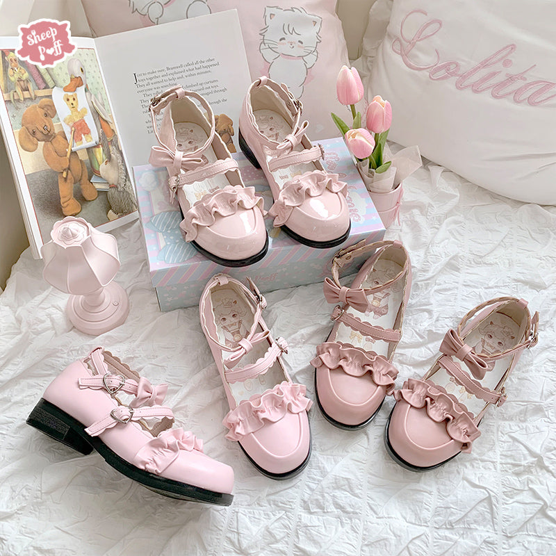 Sheep Puff - Kawaii Lolita Shoes Multicolors