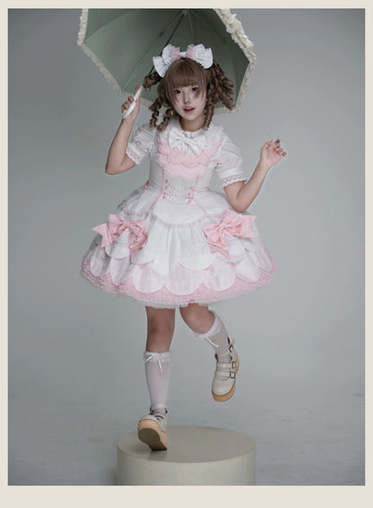 TaTaTa Lolita - Pearl Princess - Old School Lolita Jumper Dress Outfit, Petal Hem