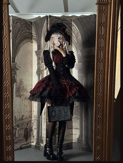 Alice Girl - Lolita Potion - Gothic Lolita Handbag Embroidered Lolita Black Bag