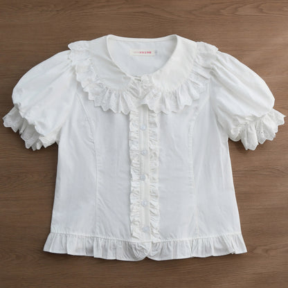 MIST - Cotton Kawaii Lolita Blouse, Short Sleeve